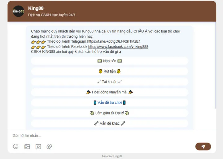 Những cách liên hệ King88 khi gặp sự cố 